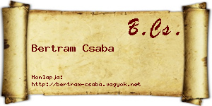 Bertram Csaba névjegykártya