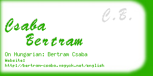 csaba bertram business card